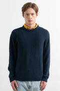 Edmmond Studios Cork Sweater in Plain Dark Blue | Buster McGee
