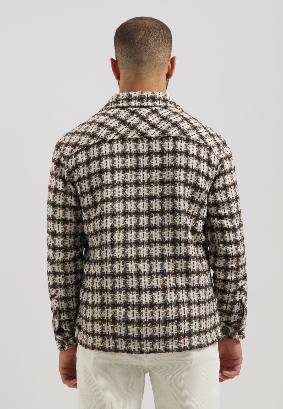 Dstrezzed Lino Twisted Check Overshirt in Dark Brown