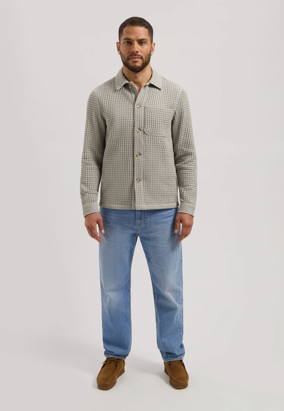 Dstrezzed Lino Overshirt in Ghost Grey | Buster McGee