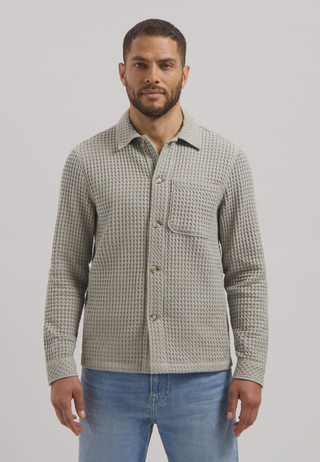 Dstrezzed Lino Overshirt in Ghost Grey | Buster McGee