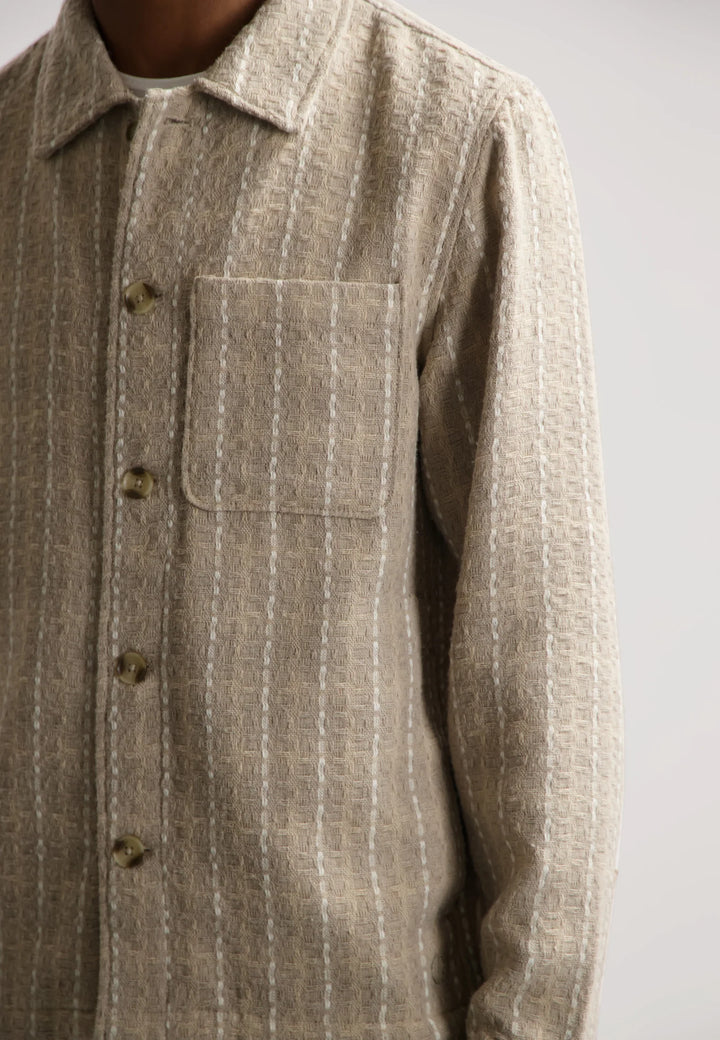 Dstrezzed Lino Check Overshirt in Sand