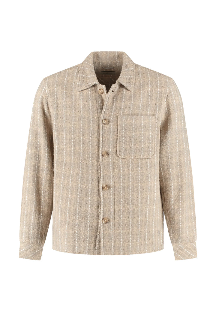 Dstrezzed Lino Check Overshirt in Sand | Buster McGee