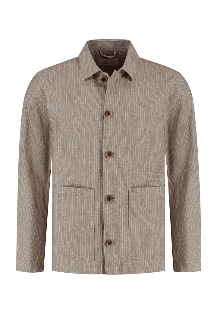Dstrezzed Nix Pinstripe Jacket in Grey Brown | Buster McGee