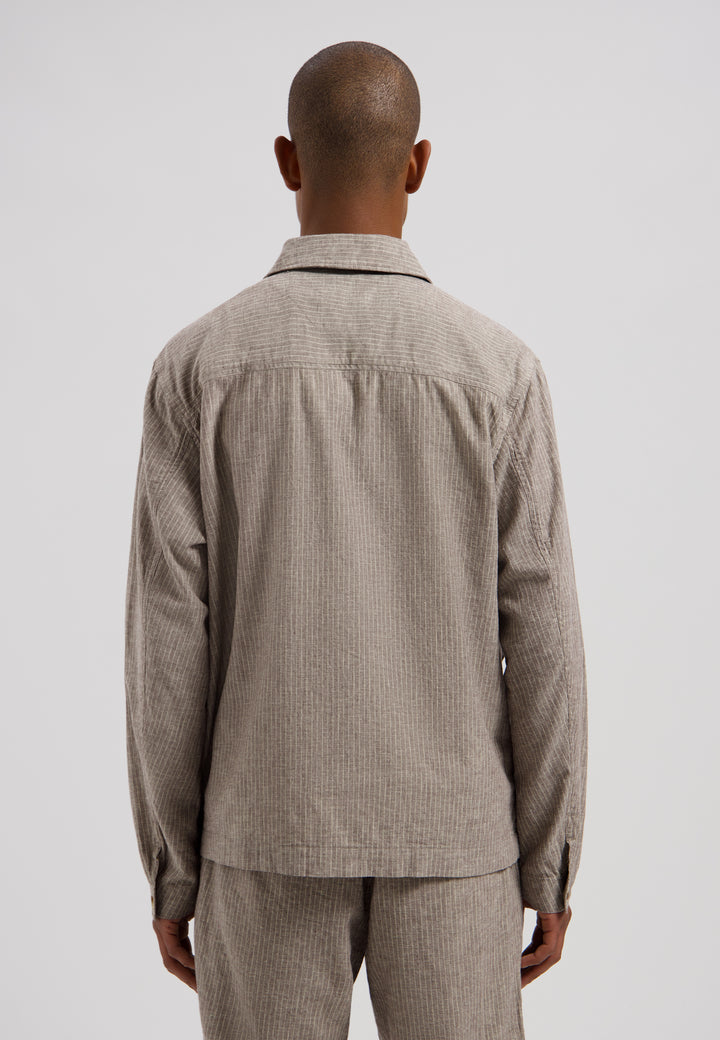 Dstrezzed Nix Pinstripe Jacket in Grey Brown
