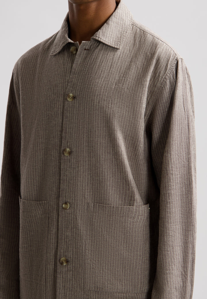 Dstrezzed Nix Pinstripe Jacket in Grey Brown