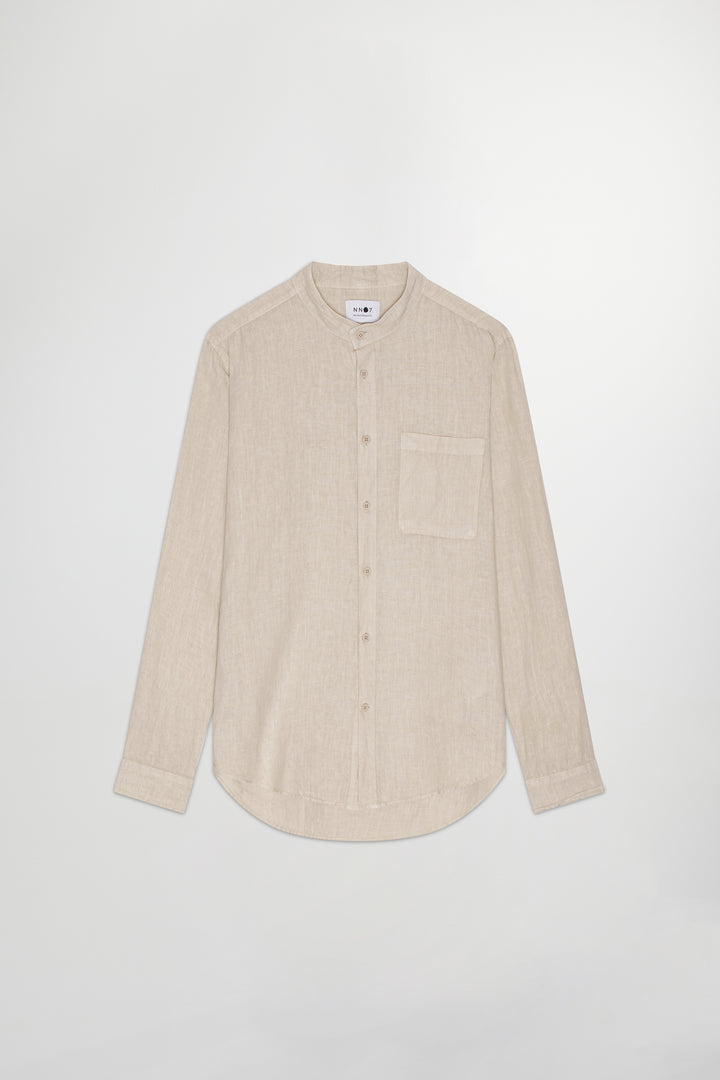 NN07 Eddie 5706 Linen LS Shirt in Oat | Buster McGee