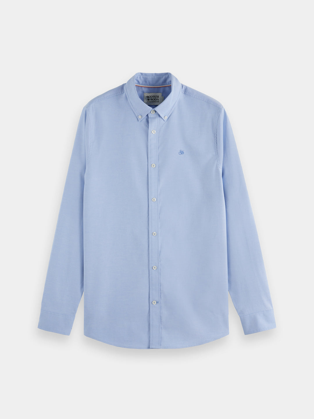 Scotch &amp; Soda Seasonal CORE Oxford Solid Shirt in Blue Bonnet