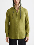 Scotch & Soda Regular Fit Linen Shirt in Calla Green | Buster McGee