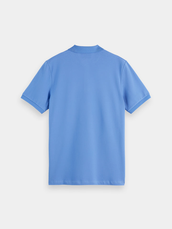 Scotch &amp; Soda Seasonal Logo Cotton Polo Shirt in Blue Bonnet