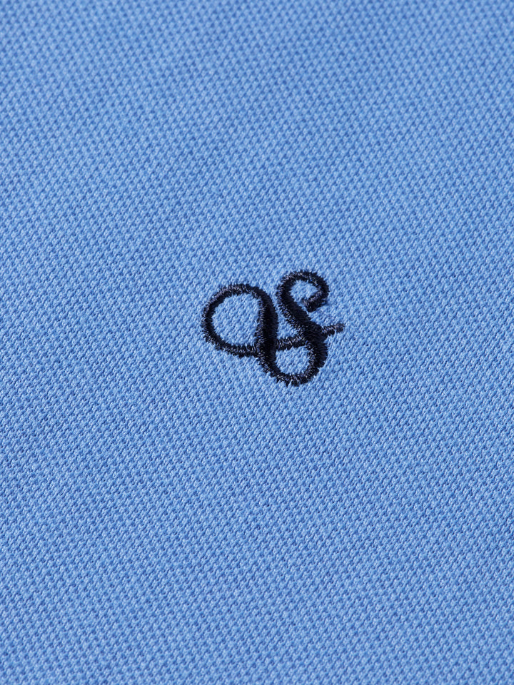 Scotch &amp; Soda Seasonal Logo Cotton Polo Shirt in Blue Bonnet