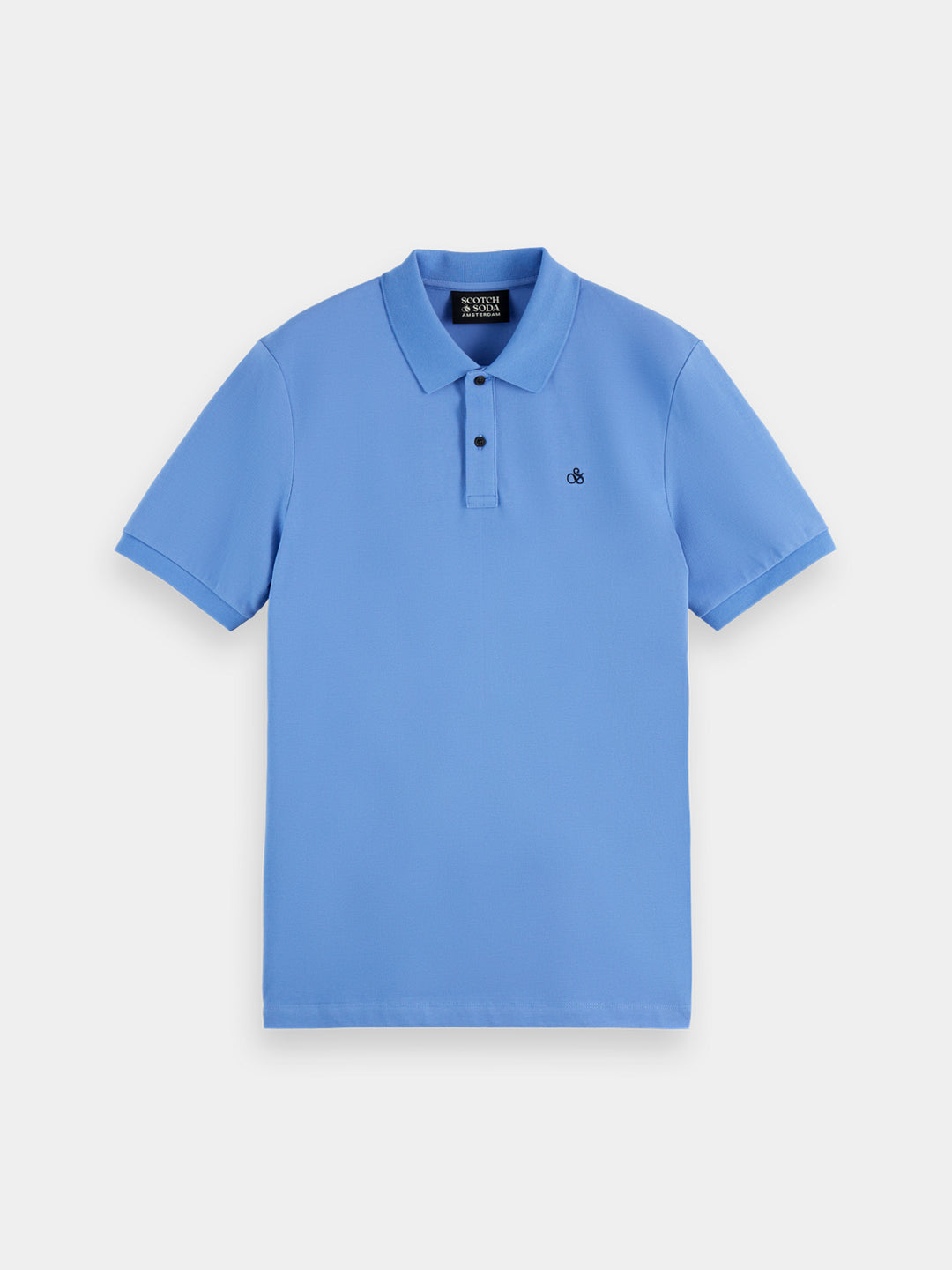 Scotch &amp; Soda Seasonal Logo Cotton Polo Shirt in Blue Bonnet