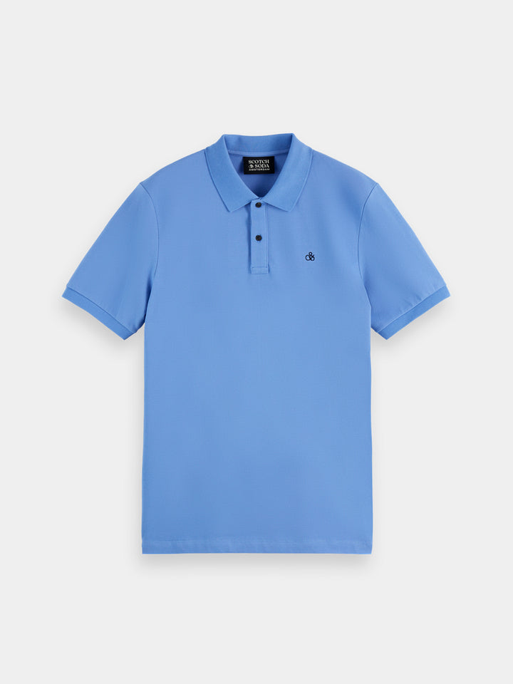 Scotch &amp; Soda Seasonal Logo Cotton Polo Shirt in Blue Bonnet