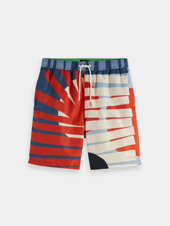 Scotch &amp; Soda Printed Mid-Length Swim Short in Art Dept Multicolour