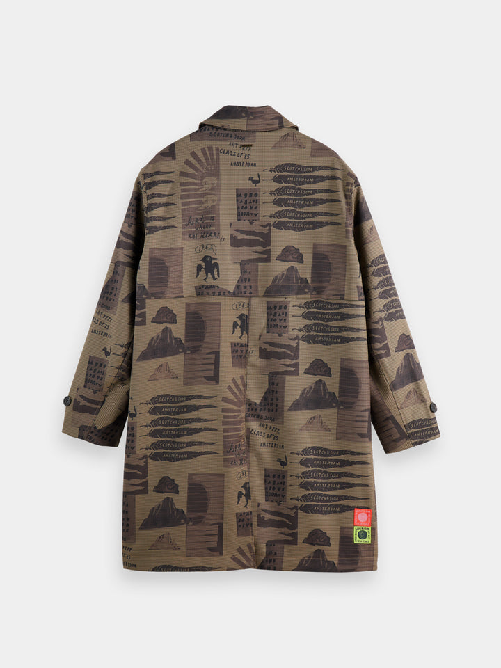 Scotch & Soda Collage Car Coat in Collage Houndstooth