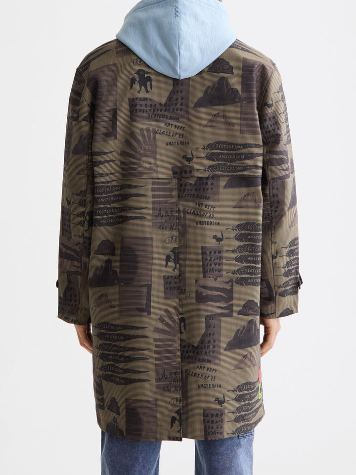 Scotch & Soda Collage Car Coat in Collage Houndstooth