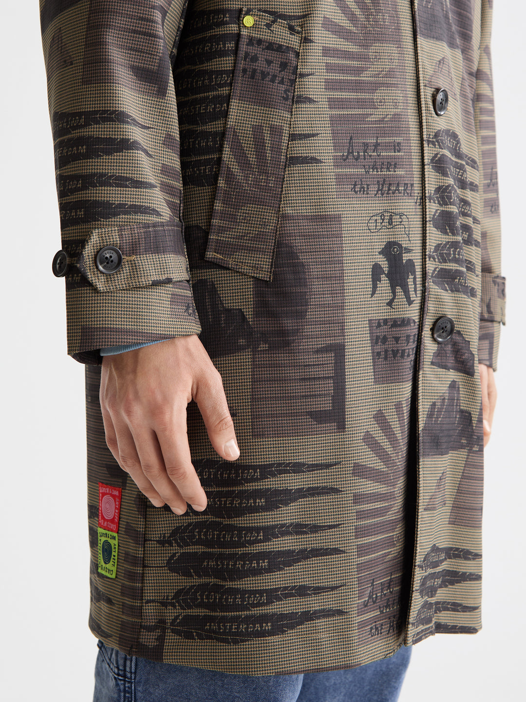 Scotch & Soda Collage Car Coat in Collage Houndstooth | Buster McGee