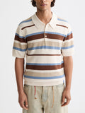 Scotch & Soda Knitted Polo in Plaza Taupe Stripe | Buster McGee