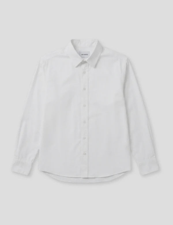 Mr Simple Russel Oversized Long Sleeve Shirt in White