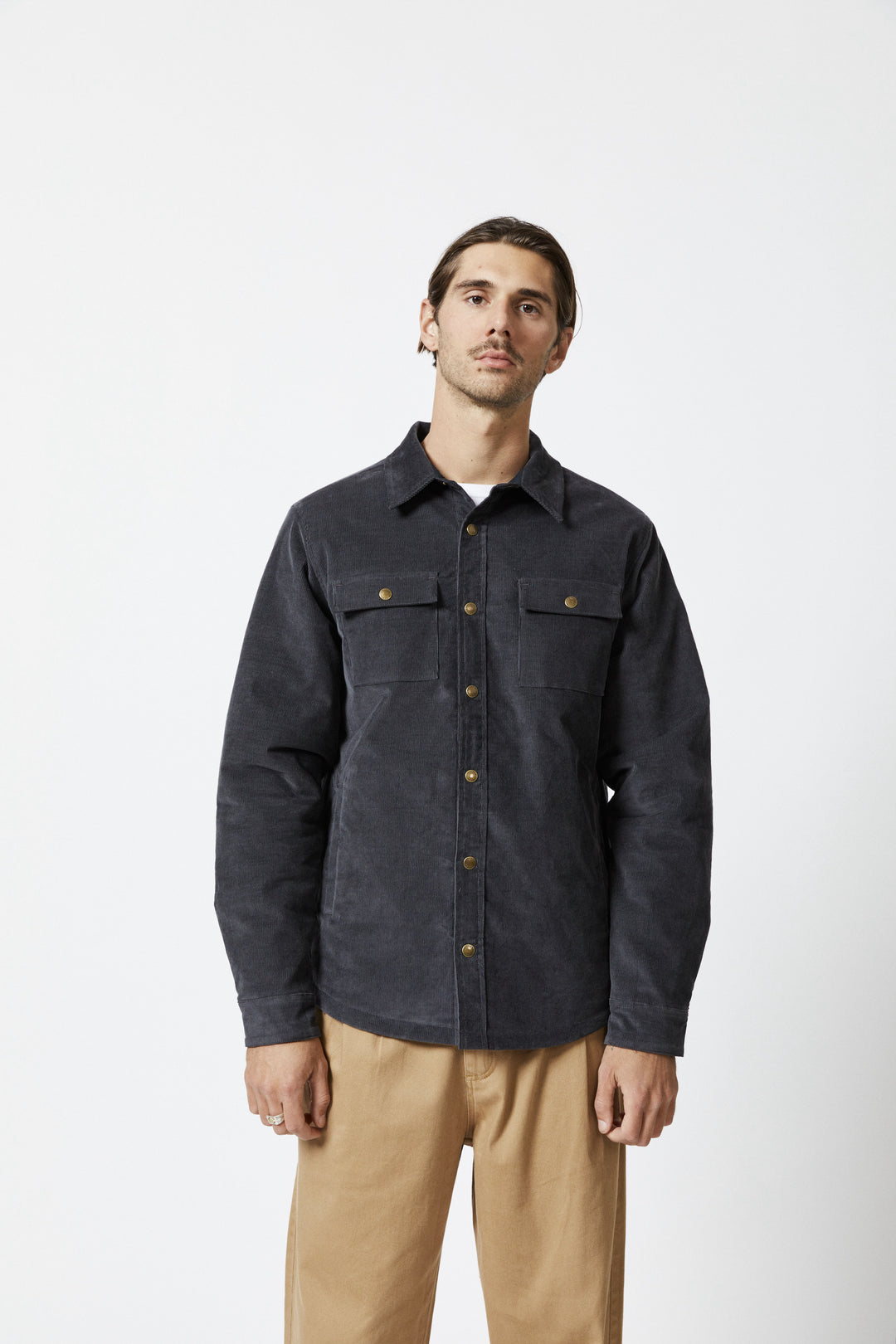 Mr Simple - Quilted Cord Jacket in Graphite | Buster McGee
