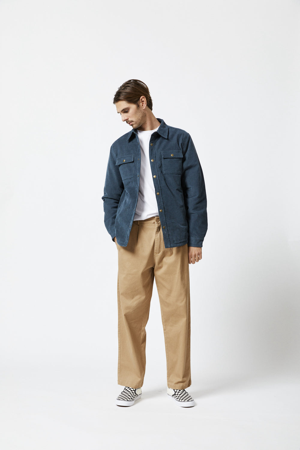 Mr Simple - Quilted Cord Jacket in Petrol | Buster McGee