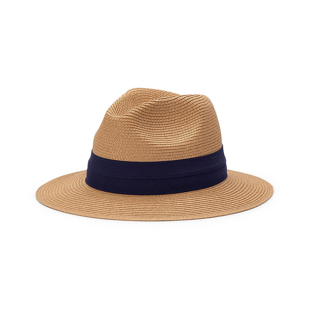 Avenel Lucca Paper Braid Safari Hat in Mocha-Navy | Buster McGee