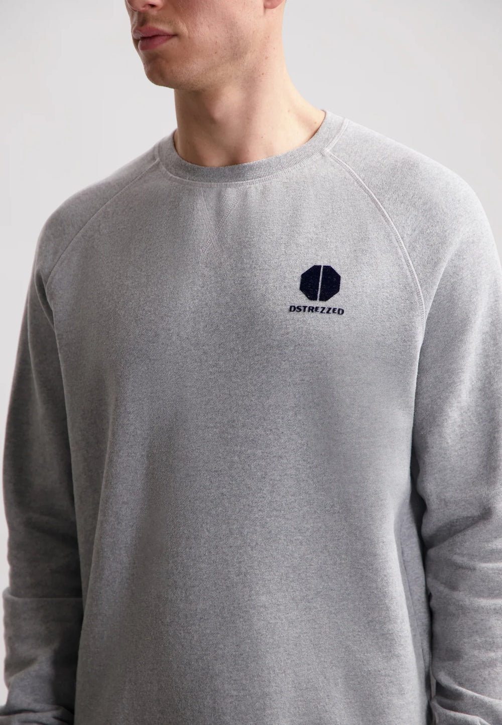 DSTREZZED Rune Crewneck Sweater in Light Grey Melange | Buster McGee