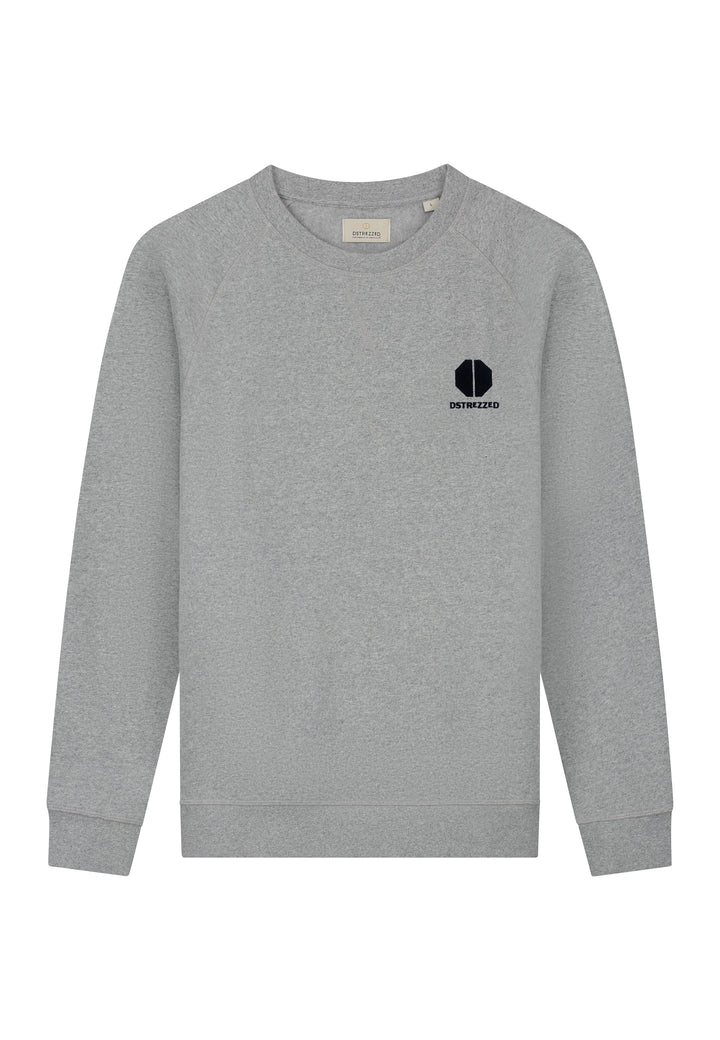 DSTREZZED Rune Crewneck Sweater in Light Grey Melange | Buster McGee