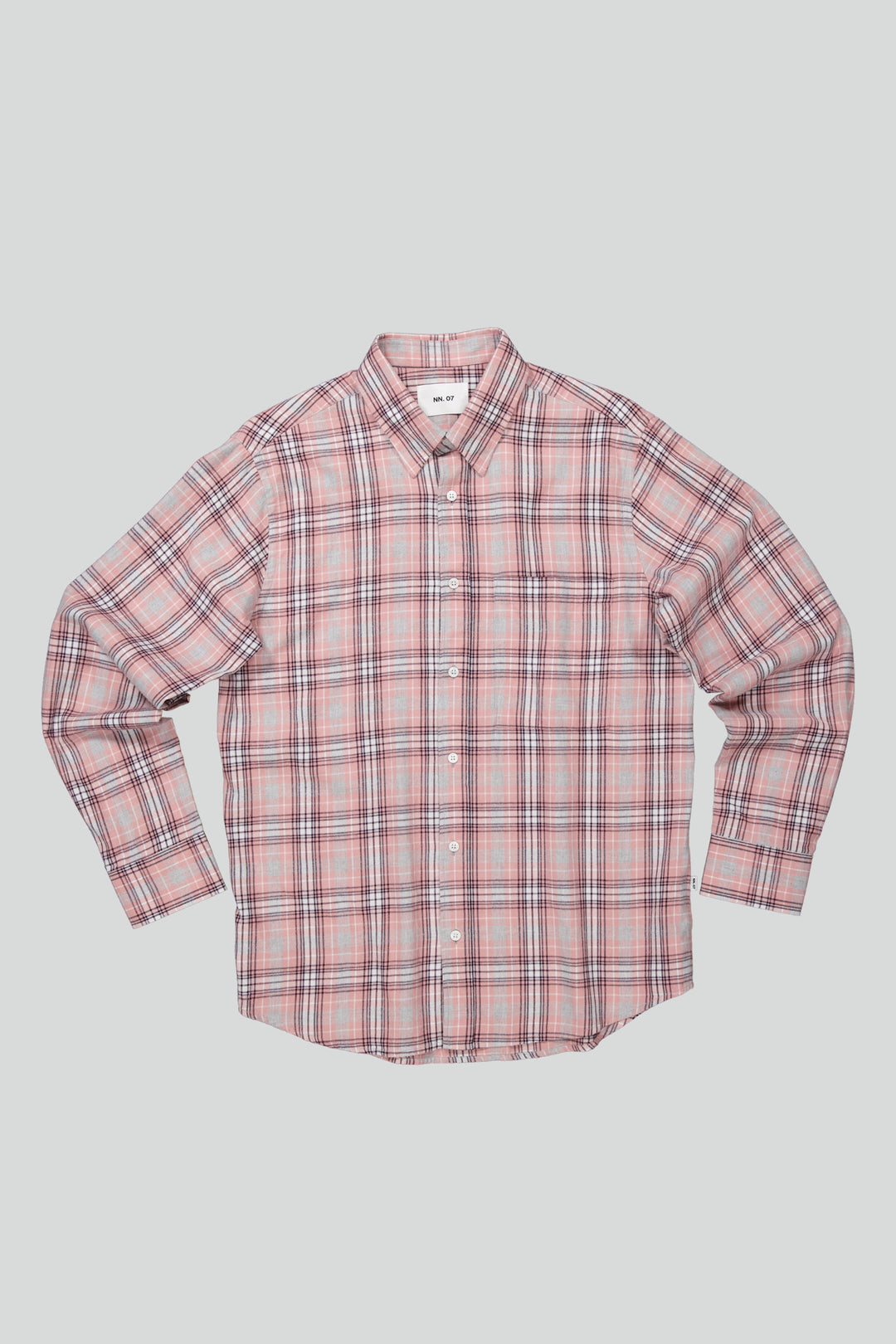NN07 New Arne 5166 Cotton Blend Check Shirt Coral Check | Buster McGee