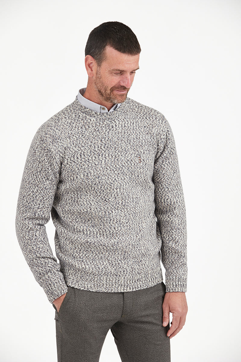 Florentino - Pure Wool Crewneck Sweater Fleck Pattern | Buster McGee