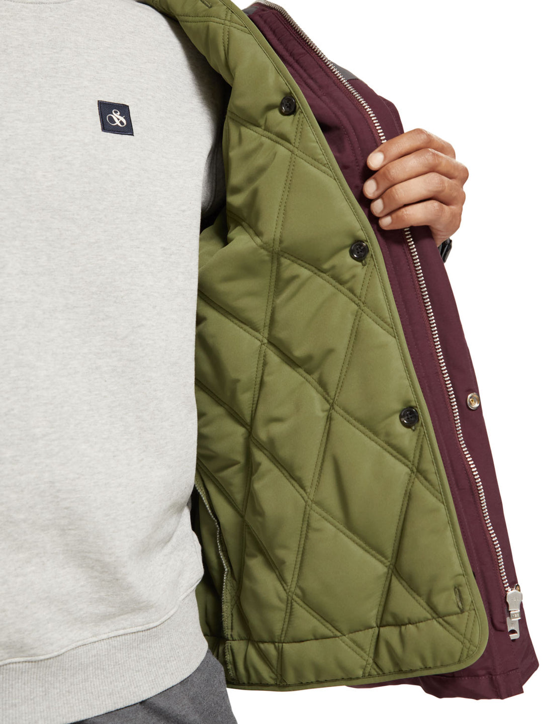 Scotch & Soda - 2 in 1 Mid Length Parka in Moon Dust | Buster McGee