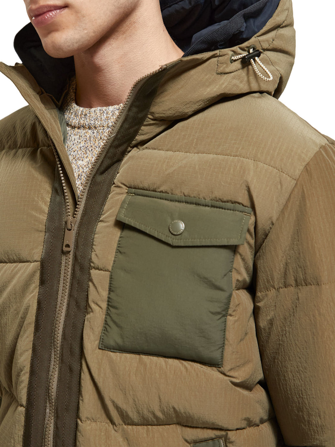 Scotch & Soda - Hooded Puffer Jacket in Khaki | Buster McGee