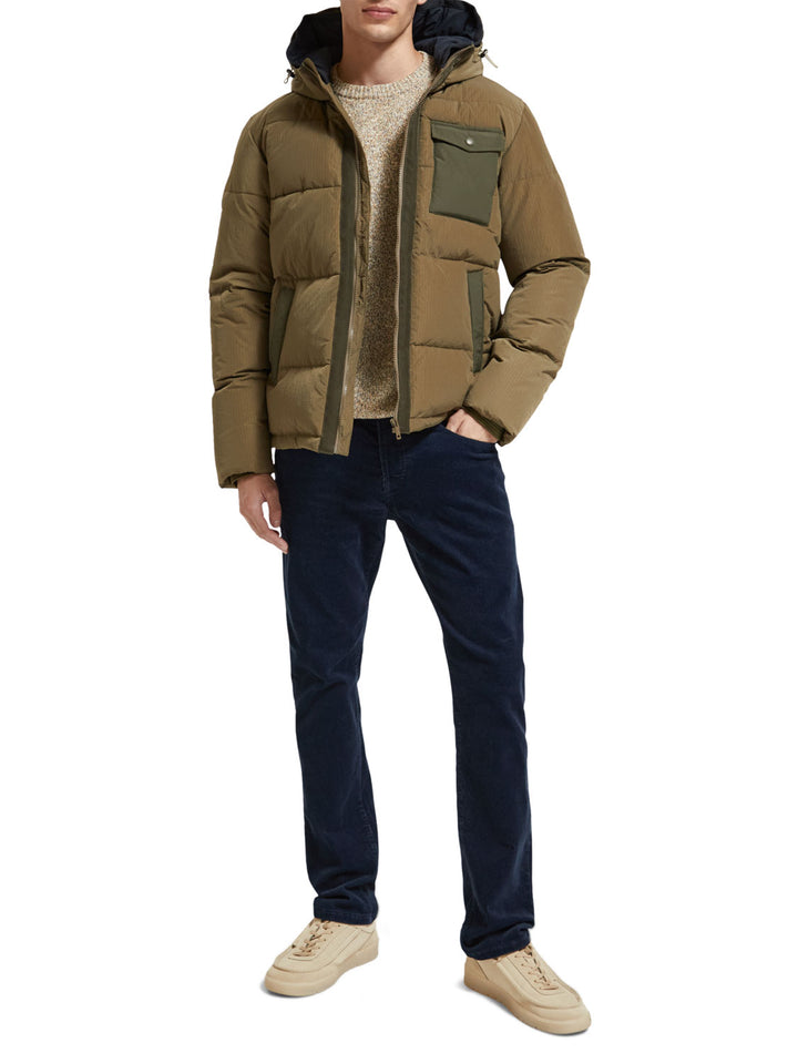 Scotch & Soda - Hooded Puffer Jacket in Khaki | Buster McGee