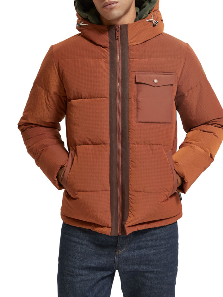 Scotch & Soda - Hooded Puffer Jacket in Deep Toffee | Buster McGee