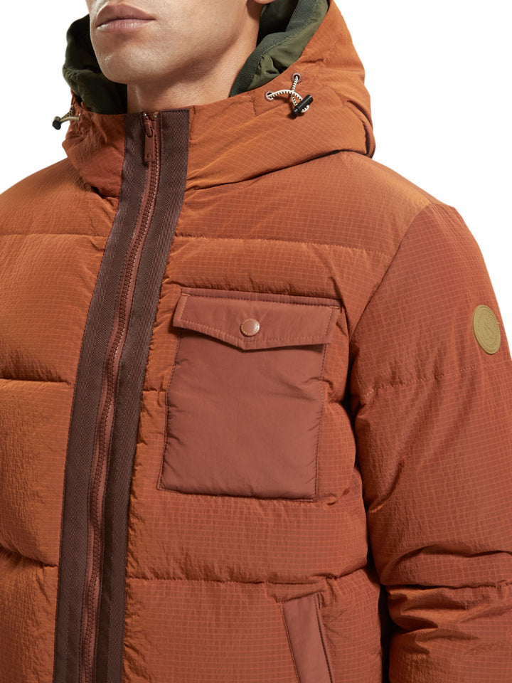 Scotch & Soda - Hooded Puffer Jacket in Deep Toffee | Buster McGee