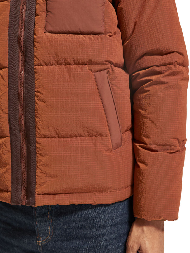 Scotch & Soda - Hooded Puffer Jacket in Deep Toffee | Buster McGee