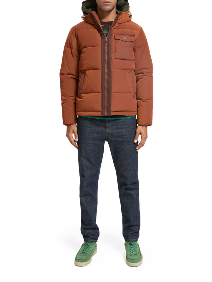 Scotch & Soda - Hooded Puffer Jacket in Deep Toffee | Buster McGee