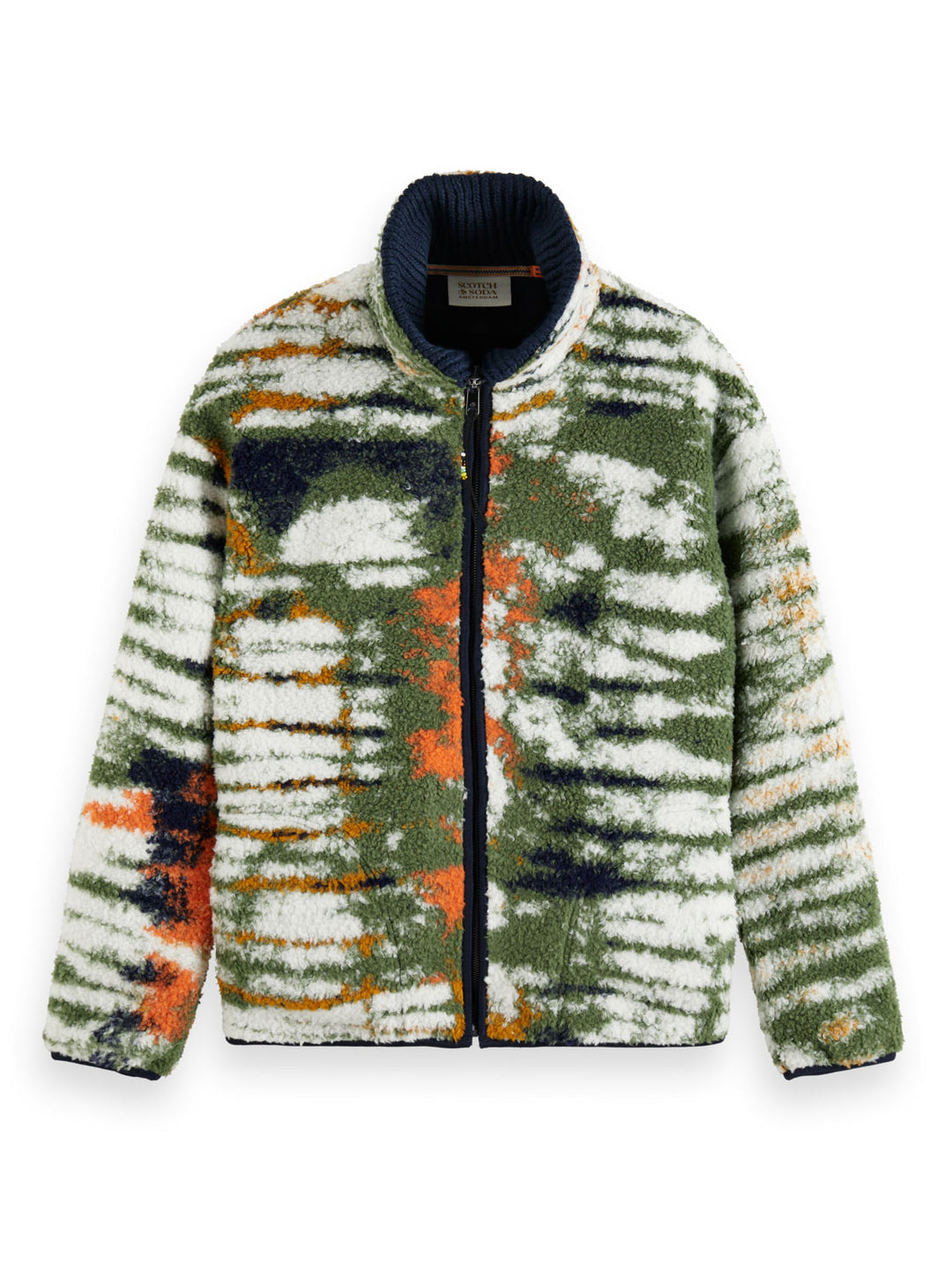 Scotch & Soda - Printed Teddy Fleece Jacket in Harmonica Tie Dye