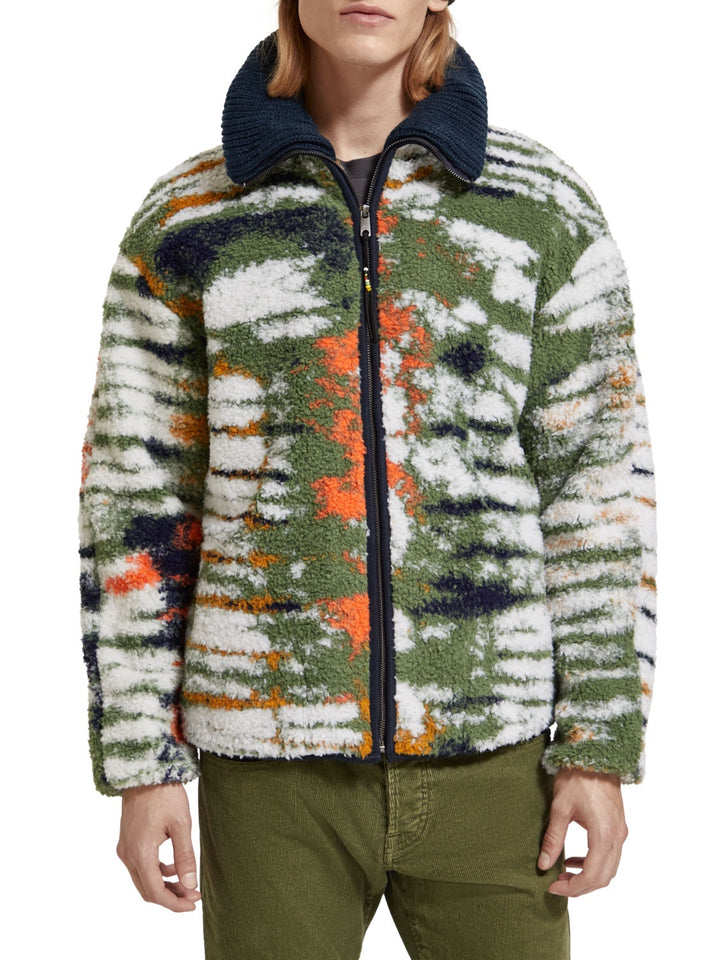 Scotch & Soda - Printed Teddy Fleece Jacket in Harmonica Tie Dye