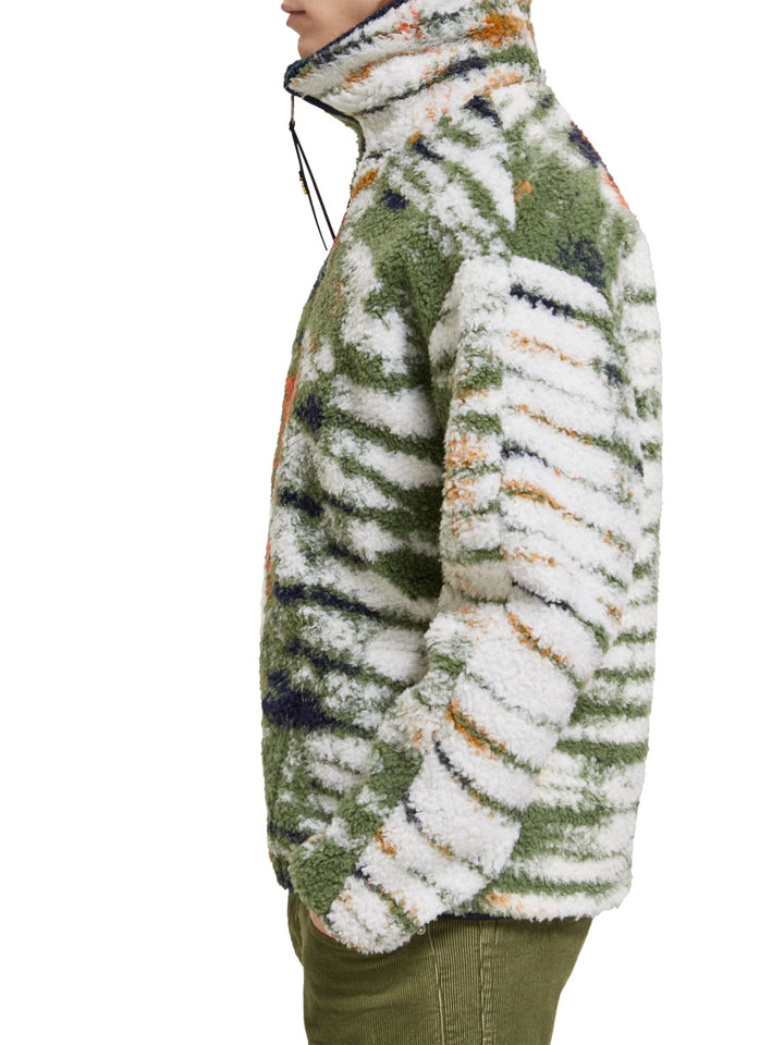 Scotch & Soda - Printed Teddy Fleece Jacket in Harmonica Tie Dye