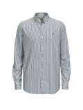 Essential Cotton Oxford Stripe Shirt in Steel Stripe | Buster McGee