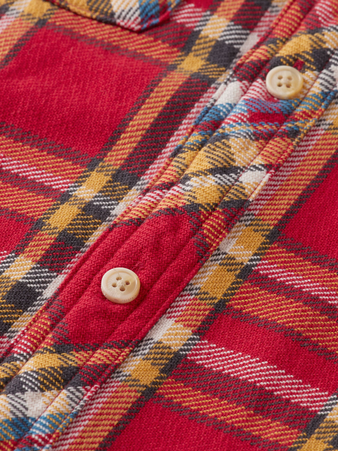 Flannel Check Roll Up Shirt in Red Check | Buster McGee