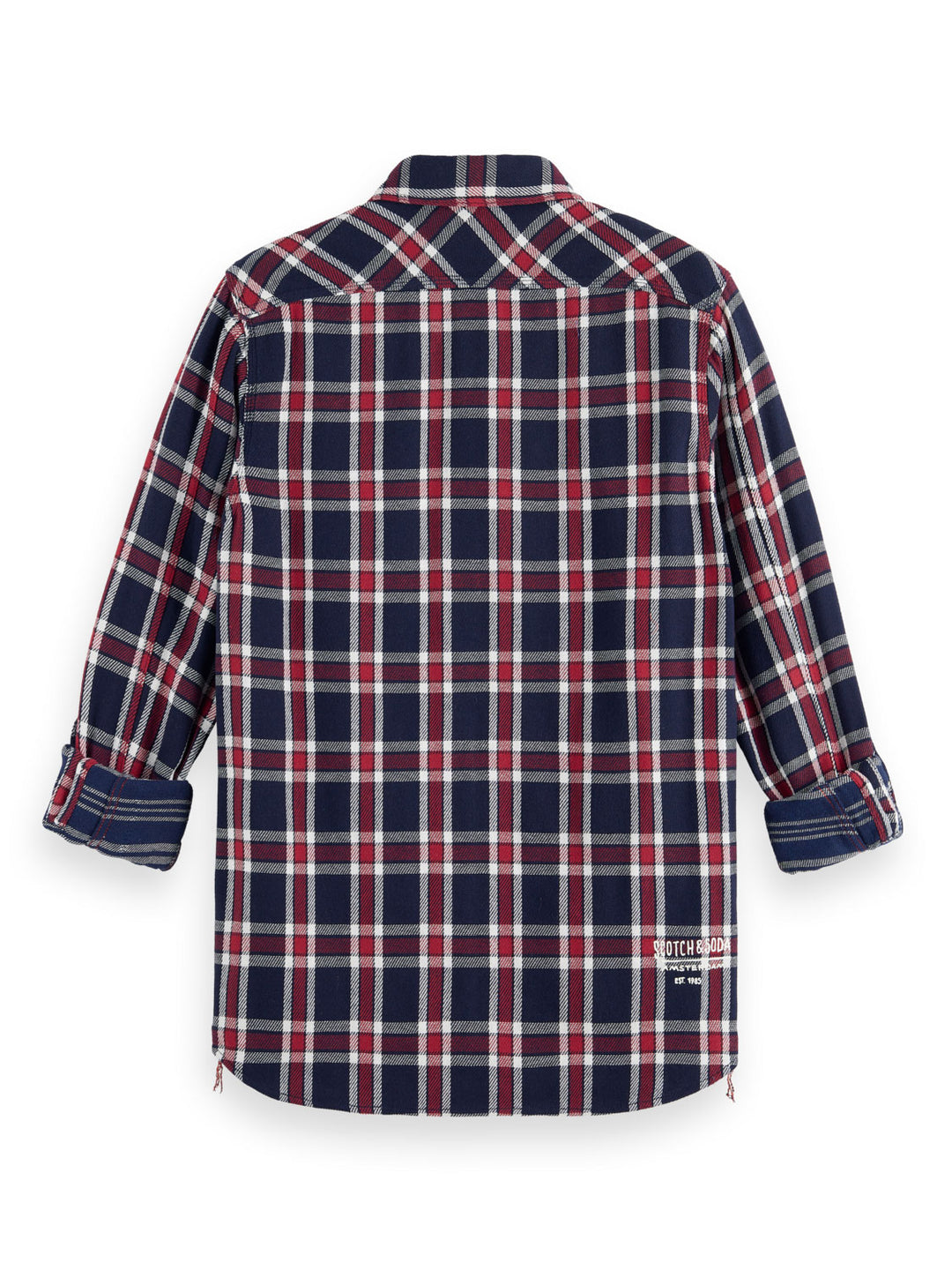 Double-Faced Twill Check Shirt in Red Blue Check | Buster McGee