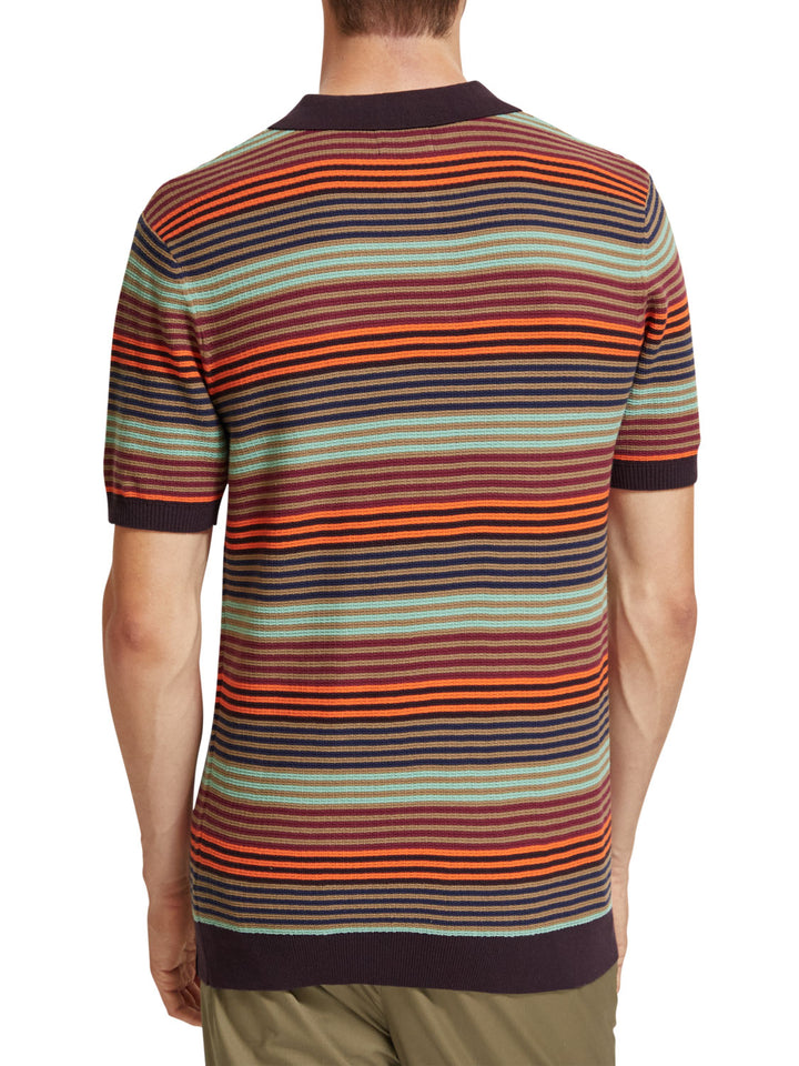 Scotch & Soda - Knitted Striped Polo in Multi Stripe | Buster McGee