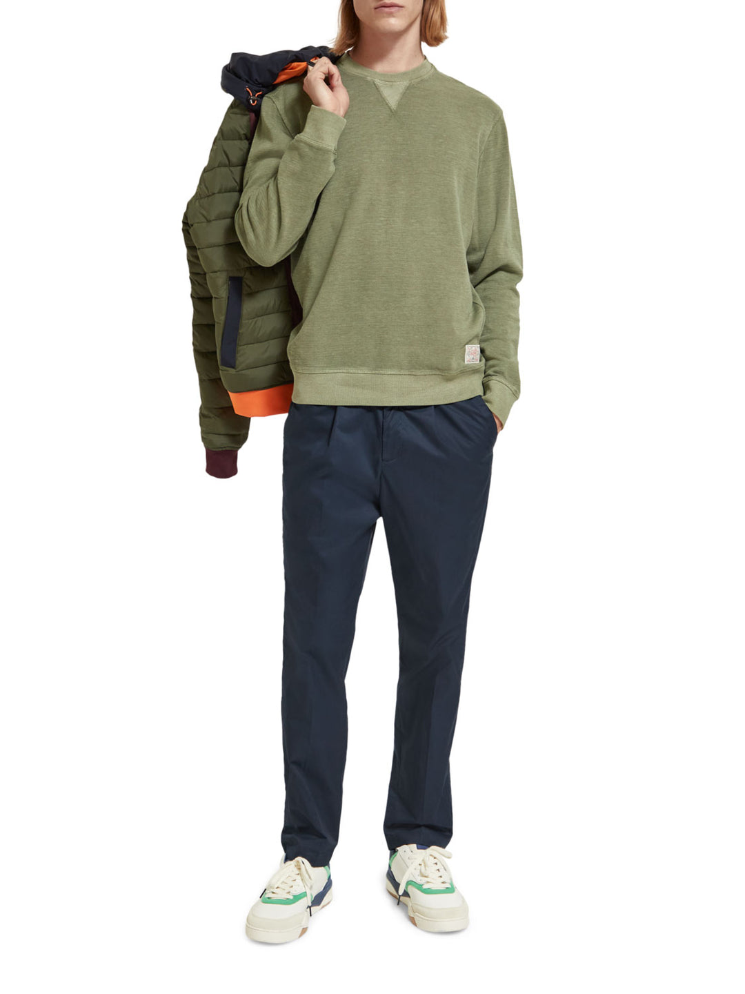 Scotch & Soda - Garment Dyed Sweatshirt in Army | Buster McGee