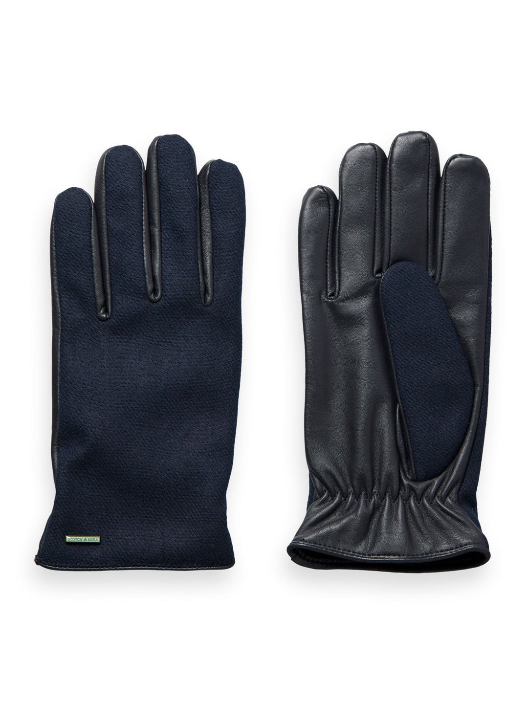 Scotch & Soda - Leather and Wool Gloves in Night | Buster McGee