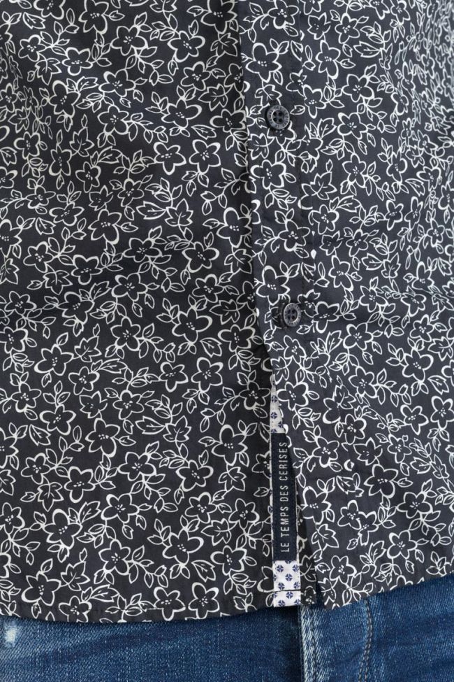 Fibor Black and White Floral Longsleeve Shirt in Galaxy | Buster McGee