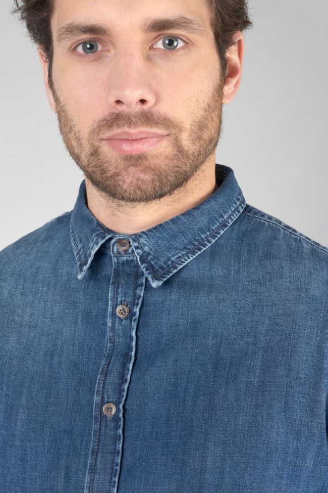 Le Temps des Cerises - Valmy Denim Shirt in Faded Blue | Buster McGee