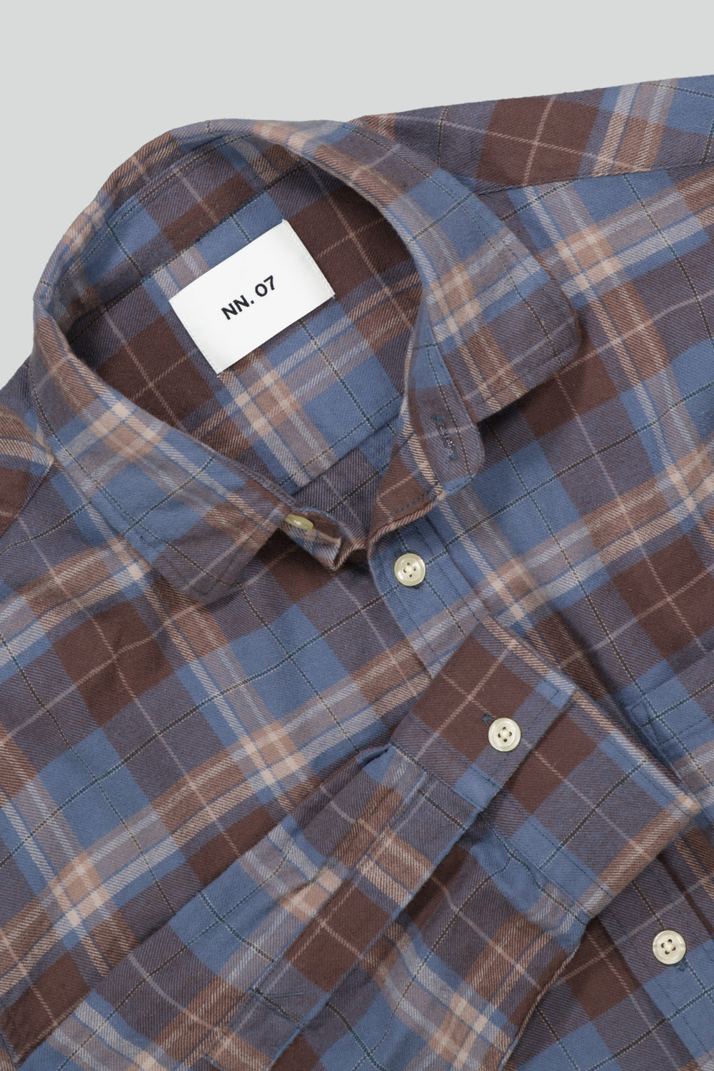 NN07 - Deon 5465 Cotton Flannel Shirt in Brown Check | Buster McGee