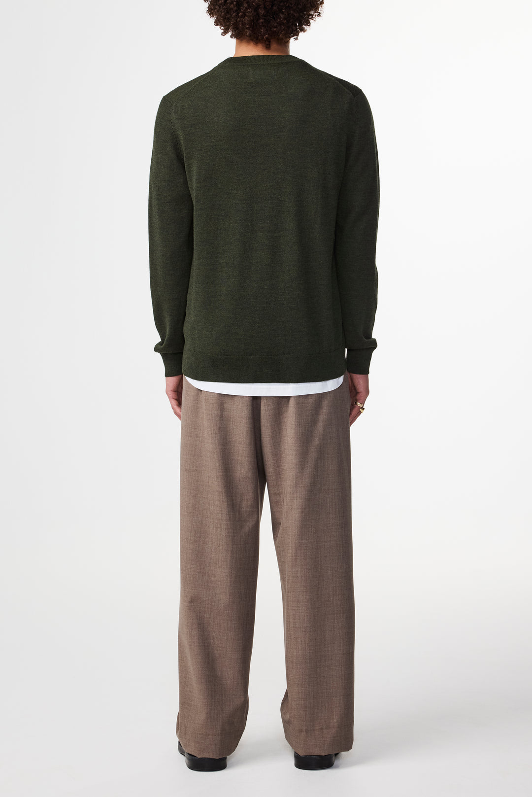 NN07 Ted 6605 Longsleeve Wool Pullover in Dark Army | Buster McGee
