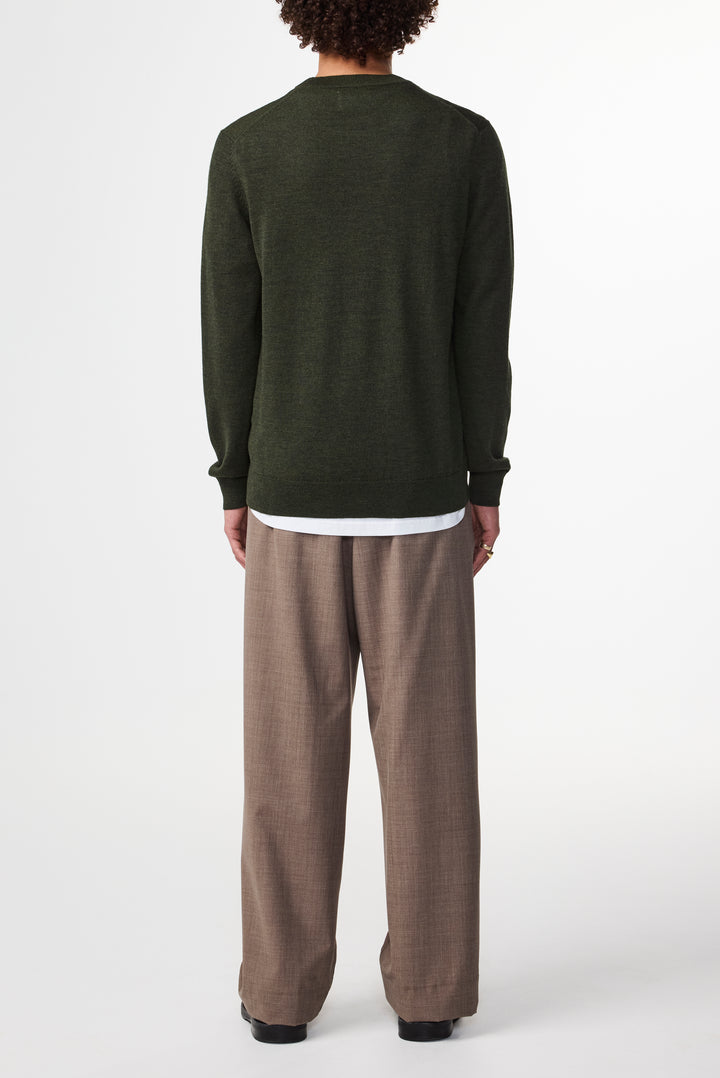 NN07 Ted 6605 Longsleeve Wool Pullover in Dark Army | Buster McGee